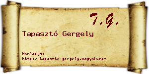 Tapasztó Gergely névjegykártya